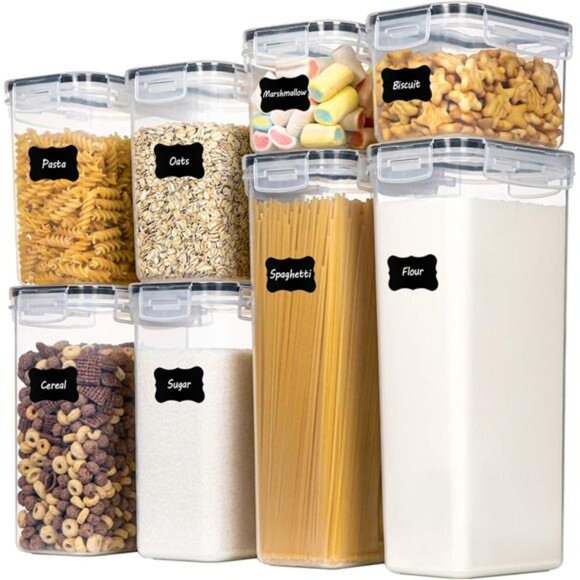 Airtight Food Storage Containers with Lids, 8 PCS Plastic Storage Containers - Picture 1 of 8